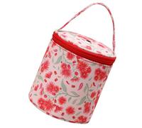NOLITOY Borsa Porta Aghi per Maglioni Non Tessuto Resistente, Organizer per Uncinetto e Filati Stampa Rosso Dente di Leone, Astuccio da Cucito Portatile per Hobby e Viaggi