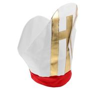 NOLITOY Cappello da Prete Costume da Clero Uomo Copricapo da Cosplay Mitra Rosso Accessorio Teatrale per Feste di Halloween e Rappresentazioni Religiose Adulto
