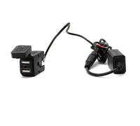 NOLITOY Caricatore USB per con Doppia Porta USB e Copertura Protettiva Adattatore Alimentazione per GPS Fotocamere e Smartphone Montaggio Manubrio o Specchietto Laterale Nero