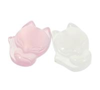 NOLITOY Ciondoli a Forma di Volpe in Agata Bianca e Rosa Set 2 Pezzi per Creazione di Gioielli Portachiavi e Braccialetti Fai da Te Decorazioni Artigianali per Regali e Occasioni