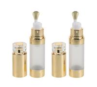 NOLITOY Contenitori per Crema per Occhi da Viaggio 15 Ml, Flaconi Ricaricabili con Pompa e Applicatore Massaggiante, Dispenser Compatto per Cura Pelle e Massaggio Occhi, Set 2