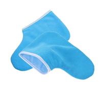 NOLITOY Copripiedi Alla Paraffina Riutilizzabili Per Spa Sacchetti Per Bagno Paraffina Stivali in Poliestere Blu Bordo Bianco Per Maschera Idratante Per Piedi Coperture Per Trattamento Spa