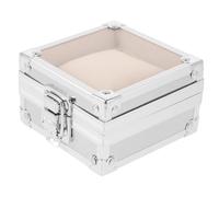 NOLITOY Custodia Elegante Acciaio Singola per Inossidabile in e Orologio Quadrata Design Tocco Confortevole Argento per Casa e Viaggio
