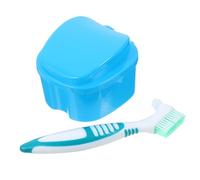 NOLITOY Custodia Per Dentiere Con Spazzola e Filtro Contenitore Per Immersione e Pulizia Design Di Perdite Consigliato Da Dentisti Per Anziani