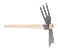 NOLITOY da Giardino in Metallo Resistente con Manico in Legno Ergonomico Strumento Doppia Punta per Orto e Diserbo Attrezzo Portatile per Giardinaggio e Cura Erbacce Outdoor