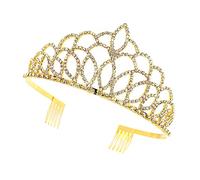 NOLITOY di strass da sposa corone principesse compleanno nozze d'oro copricapo di tiara coroncina sposa diadema di cristallo fascia di strass Lega di zinco Golden