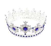 NOLITOY Diadema Nuziale Rotondo Fascia Da Principessa Compleanno Velo Diadema Da Sposa La Sposa Sarà La Fascia Corone Da Spettacolo Costume Da Fata Diadema Reale Lega Blue