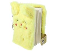 NOLITOY Diario in Peluche Portatile con Portachiavi Quaderno Multifunzione per Ragazze Blocco Note Soffice Giallo per Schizzi e Appunti