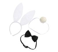 NOLITOY Fascia per Chioma Set Semplice Facile da Indossare e Pratica Orecchie di Coniglio Bianco Colore Casuale per Feste in Maschera e Carnevale