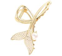 NOLITOY Fermagli Per Chioma a Coda Di Pesce in Metallo Perle 12,5 Cm, Pinza Per Chioma Da Ragazza e Donna Per Feste, Cerimonie e Uso Quotidiano Elegante