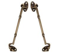 NOLITOY Gancio e Occhiello in Ottone per Serratura Porta e Finestra, Set 2 Pezzi 14 Cm, Resistente alle Intemperie, Ferramenta per Porta del Fienile e Chiavistello per Uso Interno