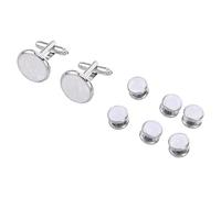 NOLITOY Gemelli da Uomo in Conchiglia Tondi Stile Francese Set 1 Bottoni per Camicia Elegante Chiusura Facile per Occasioni Formali e Feste
