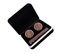 NOLITOY Gemelli Fermacravatta Da Uomo in Legno Naturale e Rame Per Eventi Formali Come Matrimoni e Feste Del Papà