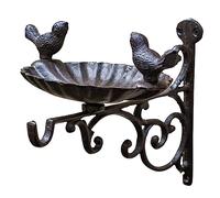 NOLITOY Mangiatoia per Uccelli in Battuto Resistente con Supporto da Parete Decorativo per Esterni Pedistallo per Uccelli Adatta per Pappagallini e Cocorite per Alimentazione e