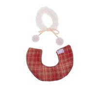 NOLITOY Mantello a scacchi con cappuccio per peluche Mantello natalizio rosso per vestire giocattoli Accessorio abbigliamento fai da te per bambine Abito festivo per Capodanno