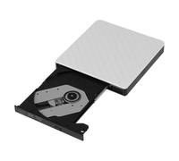 NOLITOY Masterizzatore Dvd Esterno USB 3.0 Unità Cd, Design a Rombi Bianco, Lettore Ottico Portatile per Backup Dati, Masterizzazione e Riproduzione Multimediale per PC e Laptop