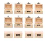 NOLITOY Mini Scatola di Legno Grezza con Coperchio Incernierato e Chiusura a Scatto Set da 12 Pezzi Piccolo Forziere in Pino Liscio per Fai da Te Bomboniere e Conservazione di Gioielli