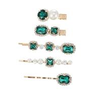 NOLITOY Mollette Capelli Donna con Strass Verdi Fermagli Eleganti e Resistenti Clip Capelli Antiscivolo senza Danni Accessori Moda Raffinati per Ragazze e Donne