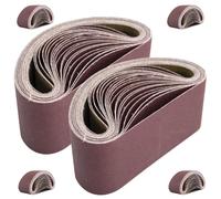 NOLITOY Nastri Abrasivi Grana 80 4X24 per Levigatrice a Nastro Set 6 Pezzi in Carta Vetrata Resistente per Levigatura e Lucidatura Metalli Accessori per Utensili da Banco Uso