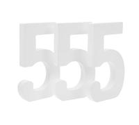 NOLITOY Numeri in Legno Grezzo Bianchi 3 Pezzi per Decorazioni da Parete e Centrotavola Targhe Numeriche in Legno per Feste e Artigianato Fai da Te Finitura Resistente per Ambienti