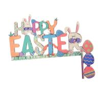 NOLITOY Ornamenti del Coniglietto di Pasqua Angolo Arredamento segni Parete Ornamento del Telaio della Porta Decorazioni per Porte di Pasqua Decorazione murale di Legno Colorato