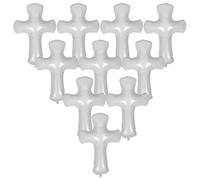 NOLITOY Palloncini a Forma di Croce per Battesimo Set da 10 Pezzi Decorazioni Religiose Bianche per Festa di Comunione e Battesimo Palloncini Grandi Resistenti per Eventi e Celebrazioni