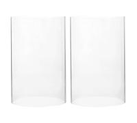NOLITOY Paralume In 2 Pezzi Portacandele Coperchio Trasparente Open Ended Trasparente Portacandele Tubo Ombra Fiamma Tubo Copertura 15X10 Cm