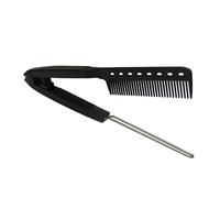 NOLITOY Pettine Lisciante a v in Plastica Nera, Strumento Per Acconciature Design Ergonomico e Dimensioni Compatte, Adatto a Uso Professionale e Trasporto