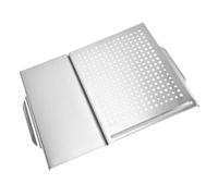 NOLITOY Piastra Barbecue Quadrata in Inossidabile Resistente con Superficie Forata per Cottura Uniforme Adatta Grigliate e Allaperto