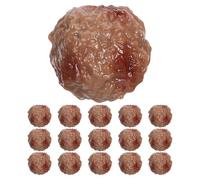 NOLITOY Polpette di Manzo Artificiali in PVC 16 Pezzi Modelli di Carne Finta Realistici per Esposizione Oggetti di Scena per Cucina Ristorante e Fotografia Alimentare