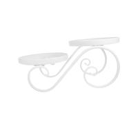 NOLITOY Portavaso da Balcone in Ferro Battuto Stile Europeo Supporto per Piante da Interno ed Esterno Alzata Portafiori Compatta e Facile da Usare Adatto Soggiorni Uffici e Negozi Bianco