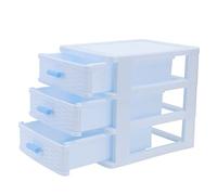 NOLITOY Scatola Organizer da Scrivania Piccola Blu Strati Contenitore Multi Scomparti in Plastica Resistente per Gioielli Cosmetici e Oggetti Mobiletto da Leggero e Compatto per Camera e