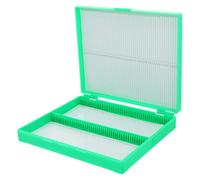 NOLITOY Scatola Plastica per Vetrini da Laboratorio Coperchio Trasparente, Organizer per 100 Diapositive Microscopio, Contenitore Compatto per Conservazione Campioni Scientifici