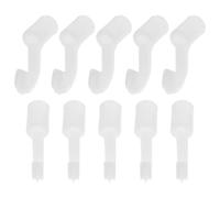 NOLITOY Set 10 Pezzi Staffe di Supporto in Plastica Bianca per Asta Armadio 19Mm, Ganci di Collegamento per Guardaroba Studenti, Accessori per Armadi e Tende, Supporto Resistente per Uso