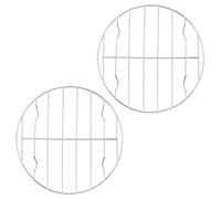 NOLITOY Set 2 Pezzi Griglie per Barbecue in Acciaio 20 CM Supporto per Costine e Alette di Pollo Accessorio Resistente al Calore per Grigliare Carne su Barbecue Domestico