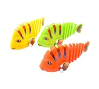 NOLITOY Set 3 Giocattoli a Carica Pesce Oscillante in Plastica per Giocattoli da Vasca da Bagno a Forma di Pesce Cartone Animato per Sviluppo Motorio e Festa Colore Casuale Colore Casuale