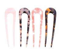 NOLITOY Set 4 Pezzi Bastoncini Per Chioma Cinesi a Forma Di u in Acetato Fermagli Per Chioma Antiscivolo Vintage Femminili Eleganti Per Acconciature Quotidiane e Regali