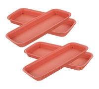 NOLITOY Set 4 Pezzi Sottovasi Rettangolari in Plastica Antigoccia per Vasi e Piante, Vassoio Protettivo per Finestre e Aree Esterne, Mantiene Pulita L'area Intorno al Vaso