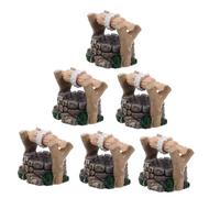 NOLITOY Set 6 Pezzi Pozzo d'Acqua Decorativo in Resina per Miniatura Esterno, Ornamenti da Esterno e Decorazione del Desktop, Accessori per Tavolo da Sabbia per Spazi Esterni, Ufficio e Acquario