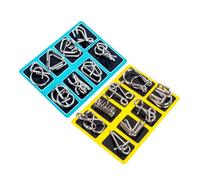 NOLITOY Set di Puzzle per Cervello 16 Pezzi, Rompicapo in Metallo ad Anello, Giochi di Intelligenza e Adulti, Stimolazione del Pensiero Creativo e Sviluppo Eq, per Svago
