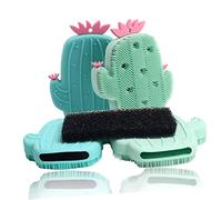 NOLITOY Spazzola Doccia Cactus in Silicone Alimentare Verde Esfoliante Corpo Morbida e Multiuso per Massaggio e Pulizia Schiena Uomo Donna