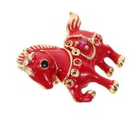 NOLITOY Spilla a Forma di Cavallo Rosso Vintage per Capodanno Cinese 2026, Gioiello Animale dello Zodiaco, Souvenir Portafortuna Femminile per Festa e Celebrazione