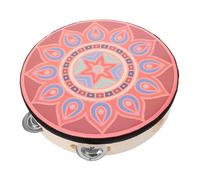 NOLITOY Tamburello Mano in Legno Singola File Sonagli Strumento Percussione Musicale Portatile per Adulti e Danza Design Leggero e Facile da Usare per Performance e Collaborazioni