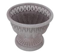 NOLITOY Vaso da Fiori Vintage in Metallo Grigio a Bocca Larga, Grande Vaso Rustico per Patio e Giardino, Fioriera Decorativa da Interno per Composizioni Floreali e Piante Grasse, Urna