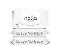 Nolla 100% salviette vegetali usa e getta a base vegetale, senza plastica e biodegradabili, settiche e reflue, senza profumo + lenitivo aloe e vitamina E, 180 pezzi (3 x 60 pezzi)