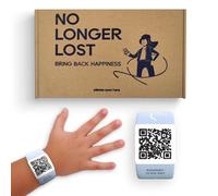 NoLongerLost Braccialetto Bambini Antismarrimento 1-3 Anni | Bracciale con QR Code per Sicurezza Bambini | Braccialetto con Numero di Telefono | Viaggio & Attività All’Aperto