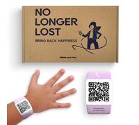 NoLongerLost Braccialetto Bambini Antismarrimento 3-6 Anni | Bracciale con QR Code per Sicurezza Bambini | Braccialetto con Numero di Telefono | Viaggio & Attività All’Aperto