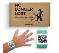 NoLongerLost Braccialetto Bambini Antismarrimento 3-6 Anni | Bracciale con QR Code per Sicurezza Bambini | Braccialetto con Numero di Telefono | Viaggio & Attività All’Aperto