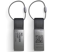 NoLongerLost Etichetta Valigia in Pelle con QR Code | Targhetta Bagaglio Resistente in Pelle & Metallo | Accessori Viaggio per Valigie, Borse & Etichette per Valigie | 5,5 × 1,7 cm