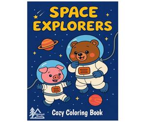 Nomad Buds: Space Explorers Coloring Book for Adults and Kids Featuring Bramble the Bear, Pip the Pig, and Playful Cosmic Friends in Joyful Moments ... for Relaxation (Cute & Easy Coloring)